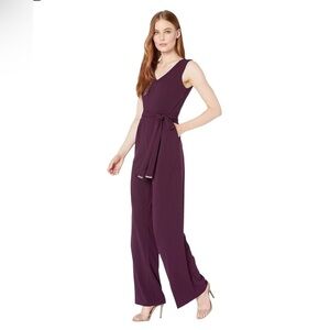 Tommy Hilfiger Sophisticated Purple Jumpsuit 
V-Neck  Wide-Leg Design Size 6